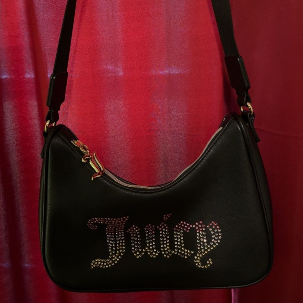 Juicy Couture Black Rhinestone Shoulder Bag